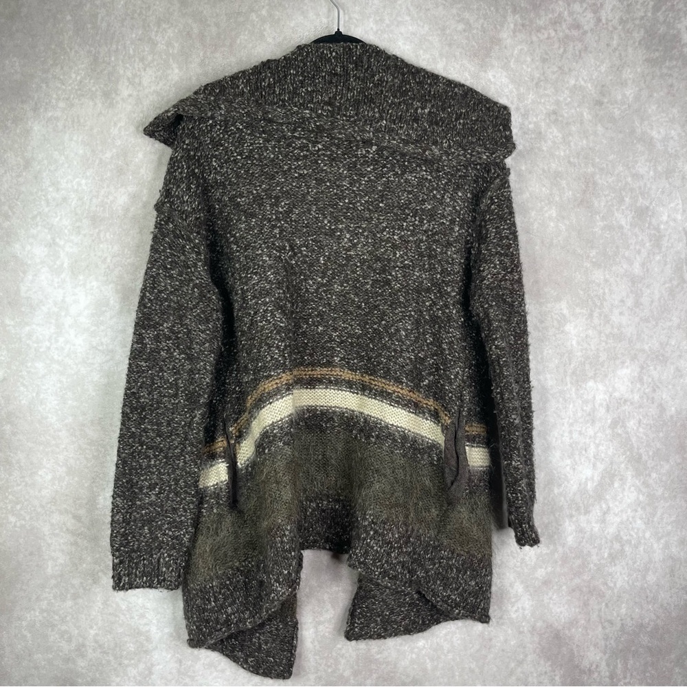 James Perse Wool Camel Mohair Open Knit Sweater Cardigan Women's Size 2 M - Picture 2 of 7